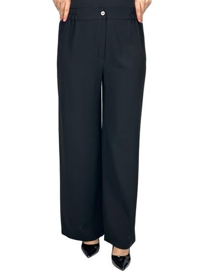 Büyük Beden Krep Bol Paça Pantolon Siyah OTW3077