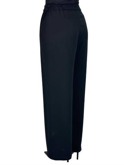 Büyük Beden Krep Bol Paça Pantolon Siyah OTW3077