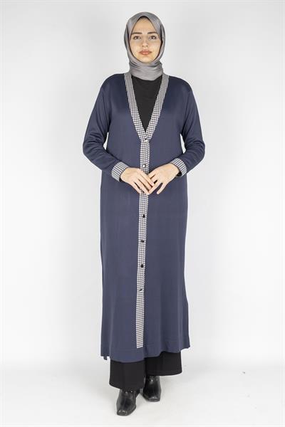 Büyük Beden Merserize Hırka Lacivert OTW1017