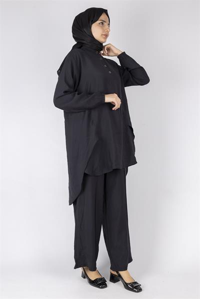 Büyük Beden Modal Kumaş Spor Takım Siyah OTW491