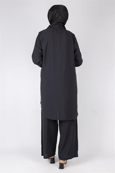 Büyük Beden Modal Kumaş Spor Takım Siyah OTW491