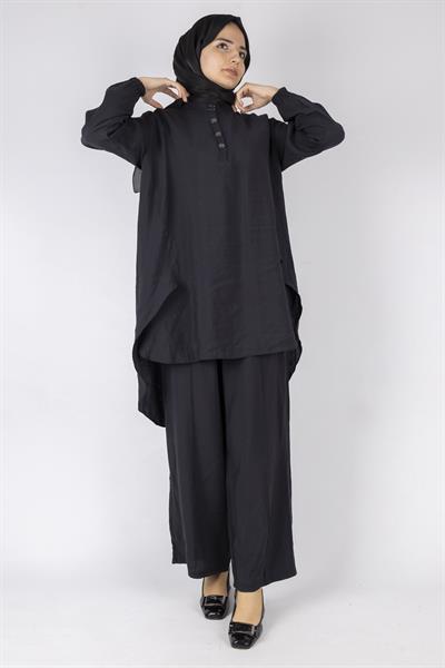 Büyük Beden Modal Kumaş Spor Takım Siyah OTW491