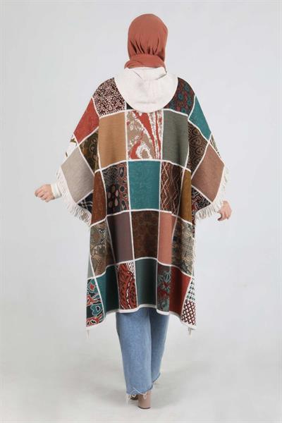 Büyük Beden Panço Krem OTW9631