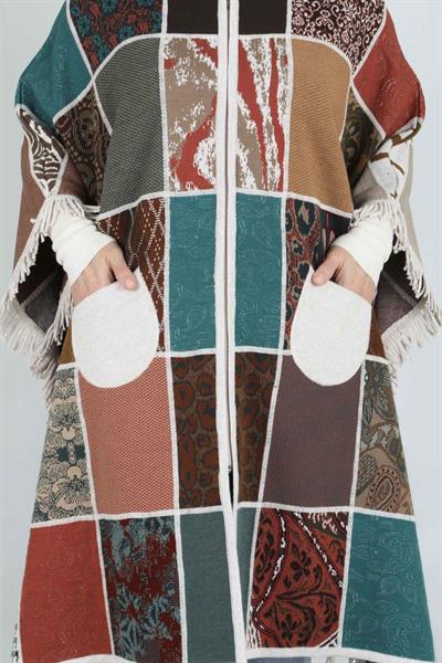 Büyük Beden Panço Krem OTW9631