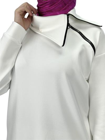 Büyük Beden Pantolonlu Takım Ekru OTW2108