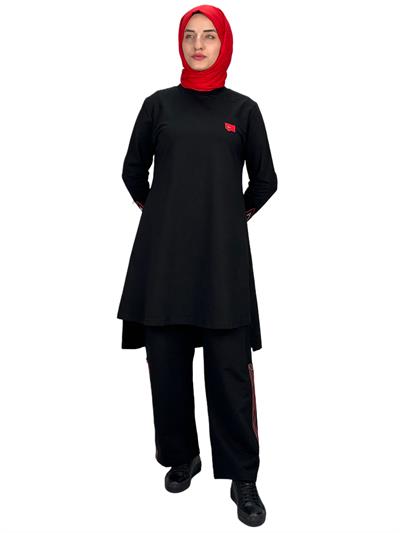 Büyük Beden Pantolonlu Takım Kırmızı OTW929