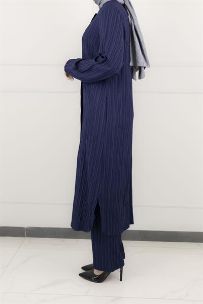 Büyük Beden Pantolonlu Takım Lacivert OTW2360