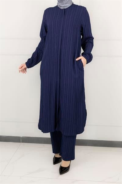 Büyük Beden Pantolonlu Takım Lacivert OTW2360