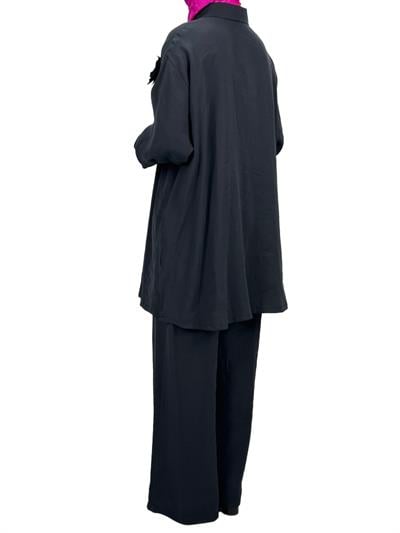 Büyük Beden Pantolonlu Takım Siyah OTW43828