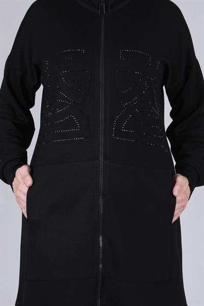 Büyük Beden Pantolonlu Takım Siyah OTW3536