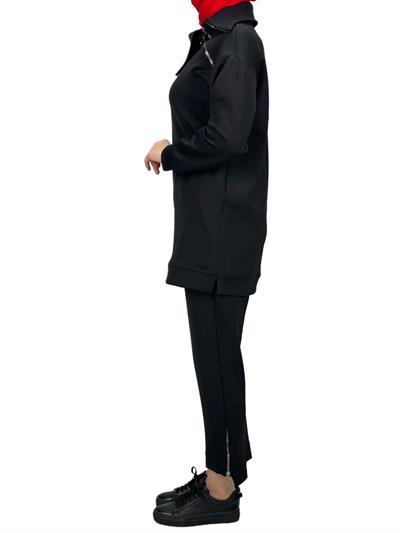 Büyük Beden Pantolonlu Takım Siyah OTW2108