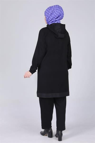 Büyük Beden Pantolonlu Takım Siyah OTW35111