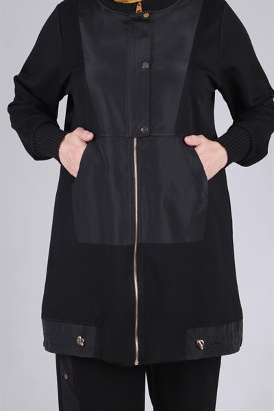 Büyük Beden Pantolonlu Takım Siyah OTW35109