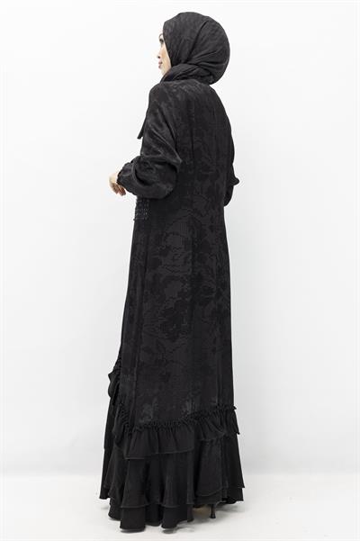 BÜYÜK BEDEN QUPRA ŞIK ELBİSE Siyah OTW25118