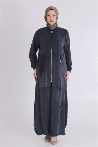 Büyük Beden Şalvarlı Takım Siyah OTW35123