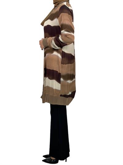 Büyük Beden Şifon Ceket Kahve OTW446