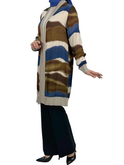 Büyük Beden Şifon Ceket Mavi OTW446