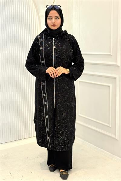 Büyük Beden Simli Kap Siyah OTW5154