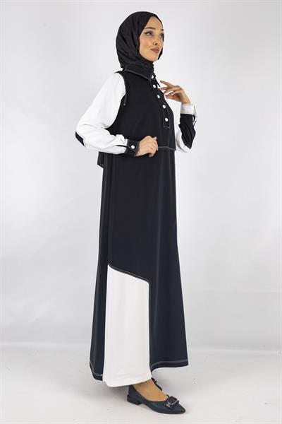 Büyük Beden Spor Elbise Siyah-Beyaz OTW2008