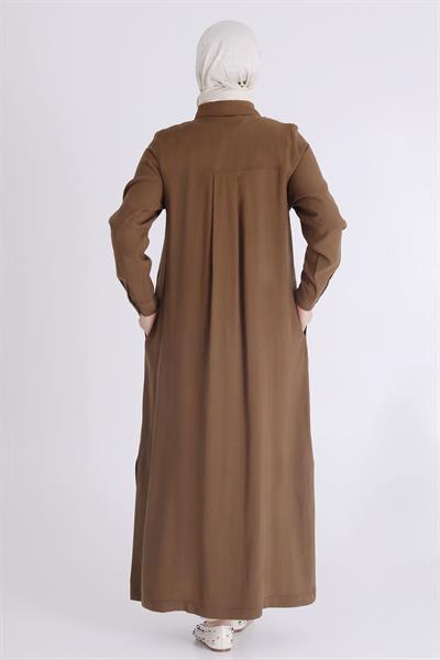 Büyük Beden Tensel Aerobin Ferace Kahve OTW28071