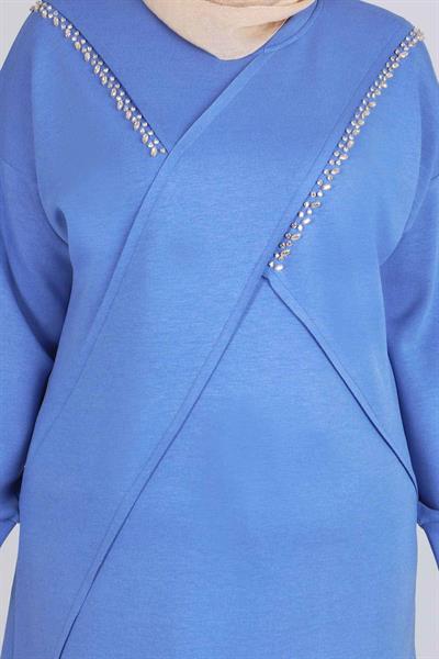 Büyük Beden Tunik Gök Mavi OTW20105