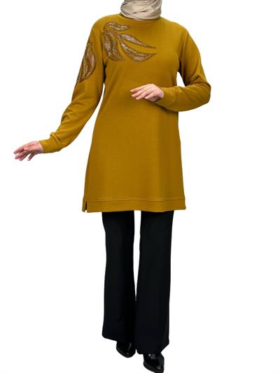 Büyük Beden Tunik Hardal OTW2117