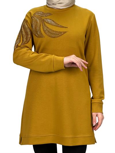 Büyük Beden Tunik Hardal OTW2117