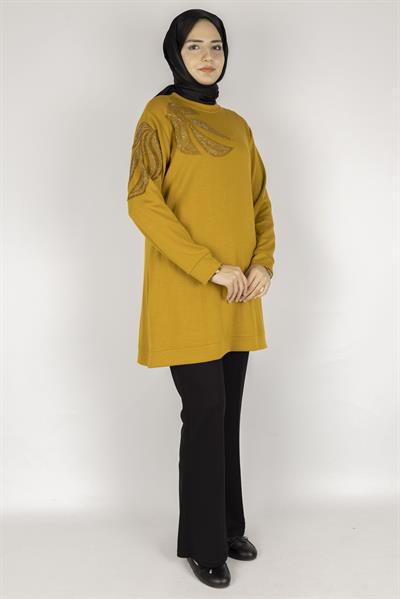 Büyük Beden Tunik Hardal OTW2117