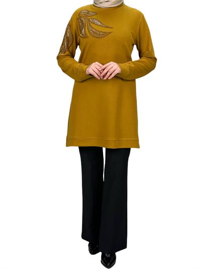 Büyük Beden Tunik Hardal OTW2117