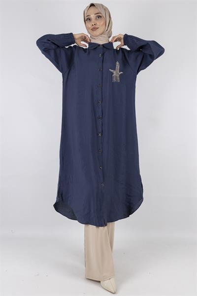 Büyük Beden Tunik İndigo OTW490