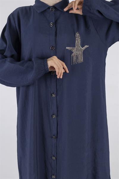 Büyük Beden Tunik İndigo OTW490