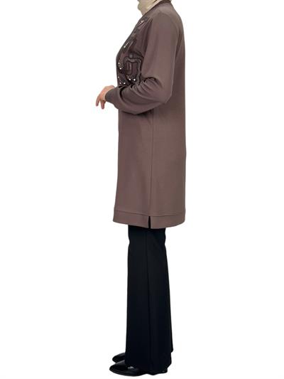 Büyük Beden Tunik Kahve OTW2123