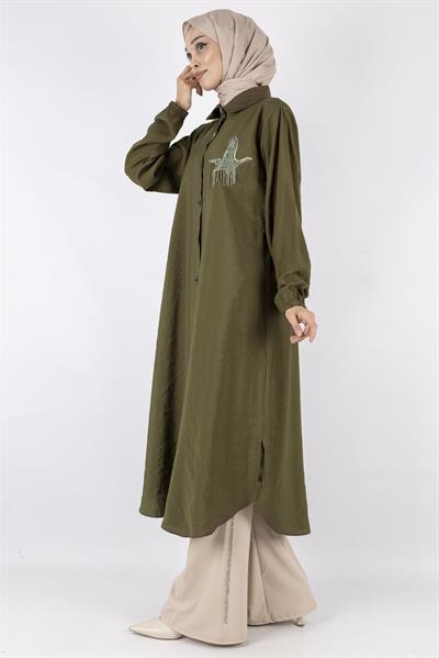 Büyük Beden Tunik Kahve OTW490