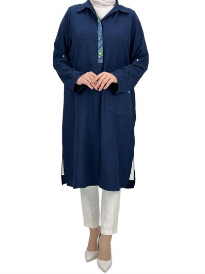 Büyük Beden Tunik Lacivert OTW60672
