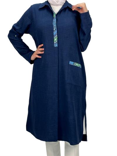 Büyük Beden Tunik Lacivert OTW60672