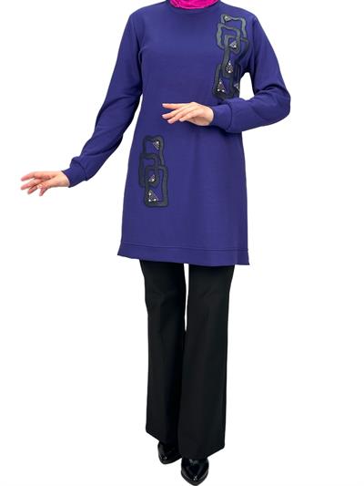 Büyük Beden Tunik Mor OTW2123