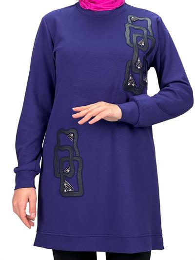 Büyük Beden Tunik Mor OTW2123