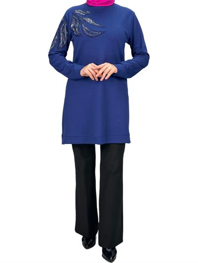 Büyük Beden Tunik Saks OTW2117