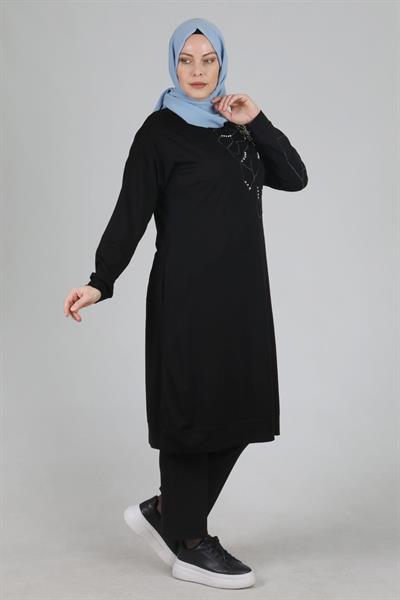 Büyük Beden Tunik Siyah OTW20098