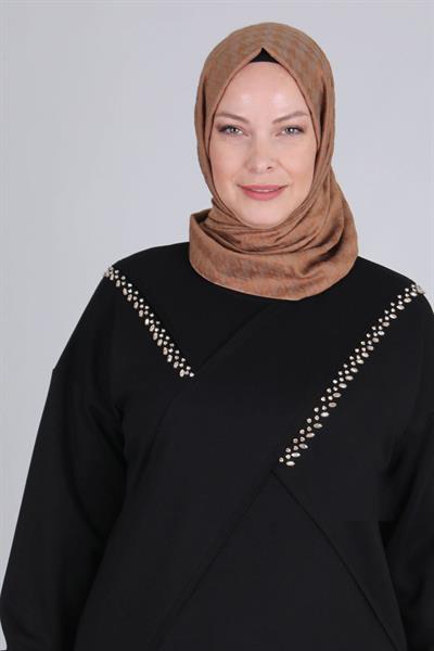 Büyük Beden Tunik Siyah OTW20105