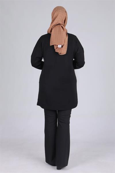Büyük Beden Tunik Siyah OTW20105