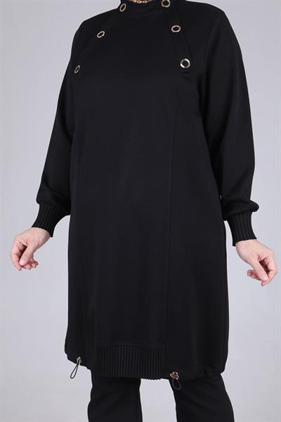 Büyük Beden Tunik Siyah OTW20106