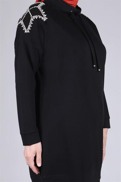 Büyük Beden Tunik Siyah OTW20107