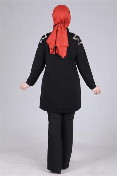 Büyük Beden Tunik Siyah OTW20107