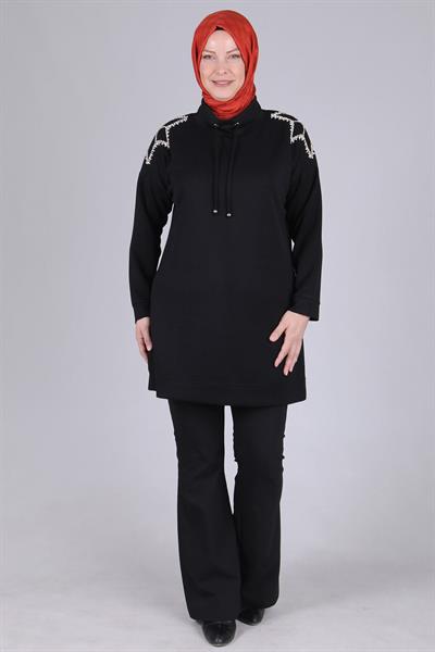 Büyük Beden Tunik Siyah OTW20107