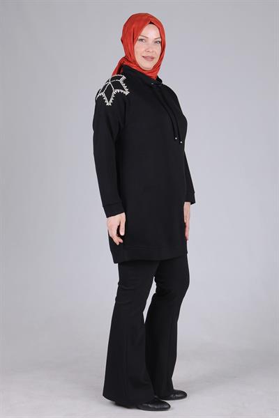 Büyük Beden Tunik Siyah OTW20107
