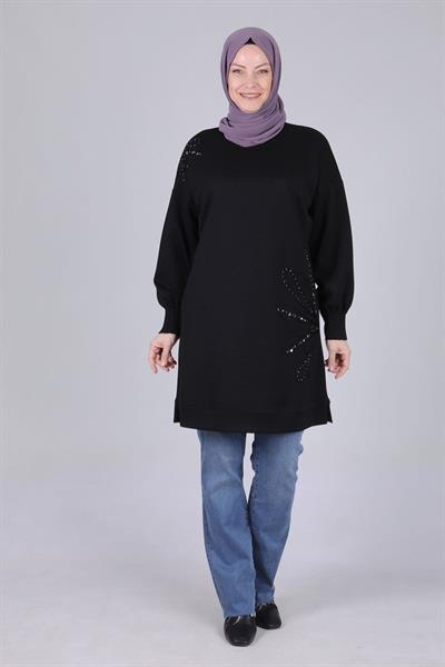 Büyük Beden Tunik Siyah OTW20112