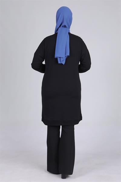 Büyük Beden Tunik Siyah OTW2044