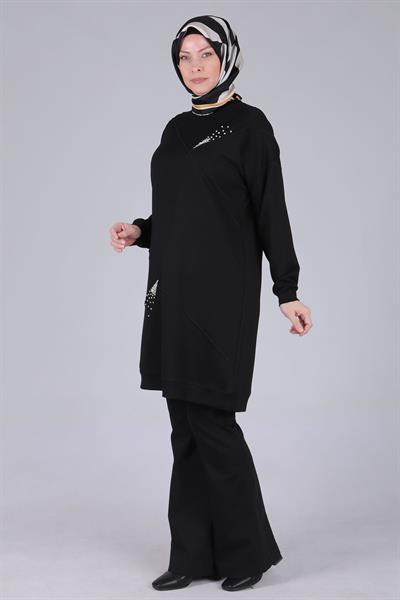 Büyük Beden Tunik Siyah OTW2050