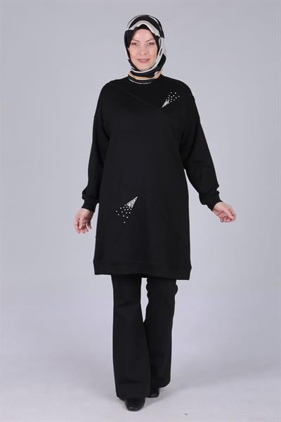Büyük Beden Tunik Siyah OTW2050